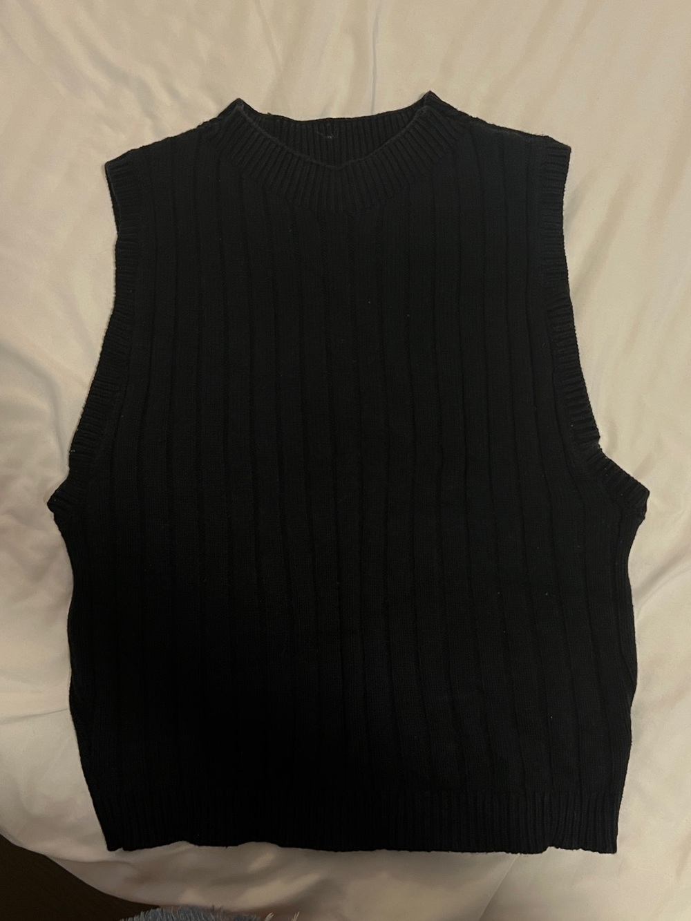 American Apparel Black Ribbed Knit Sleeveless Top